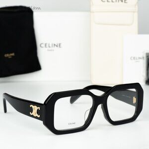 Celine Women Eyeglasses Black Demo Rectangle CL50155F 001 NEW AUTHENTIC